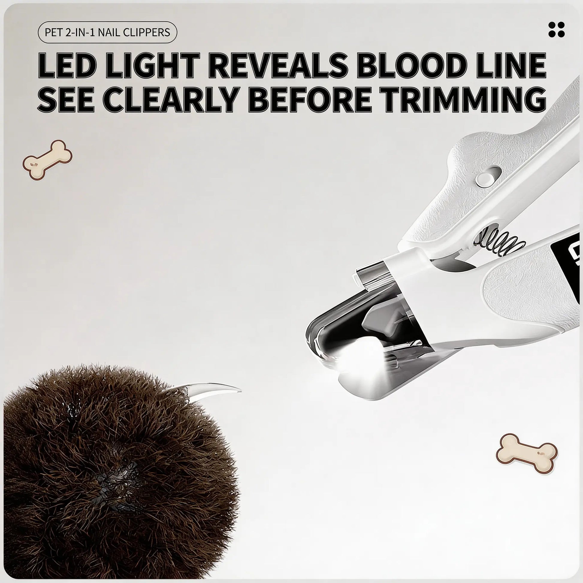 Rechargeable Electric Pet Nail Clipper with LED Light and Digital Display, Professional Grooming Tool for Dogs and Cats of All Sizes with Safety Guard