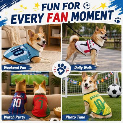 Lightweight Breathable Summer Jersey Vest for Dogs and Cats - Team-Inspired Sleeveless Apparel for Small and Medium Pets