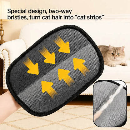 Upgraded Pet Hair Removal Glove for Cats and Dogs - Reusable Electrostatic Fur Remover Mitt for Furniture, Carpets, and Car Seats, Includes Cat Keychain