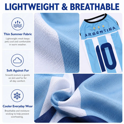 Lightweight Breathable Summer Jersey Vest for Dogs and Cats - Team-Inspired Sleeveless Apparel for Small and Medium Pets