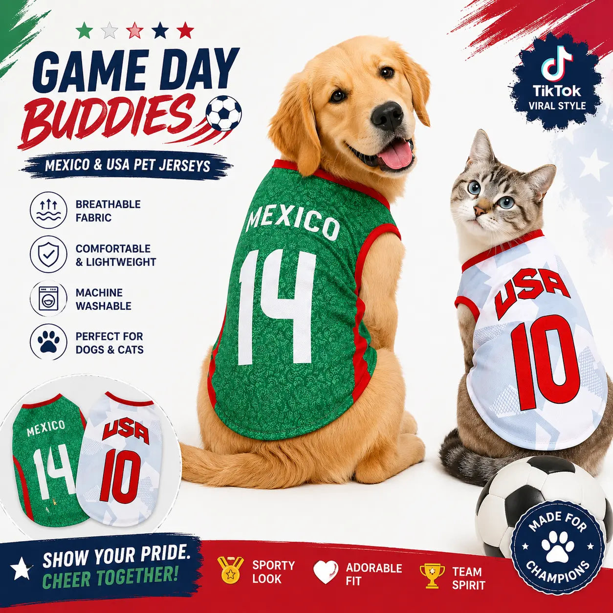 Lightweight Breathable Summer Jersey Vest for Dogs and Cats - Team-Inspired Sleeveless Apparel for Small and Medium Pets