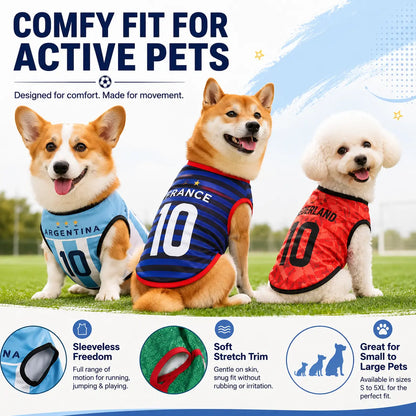 Lightweight Breathable Summer Jersey Vest for Dogs and Cats - Team-Inspired Sleeveless Apparel for Small and Medium Pets