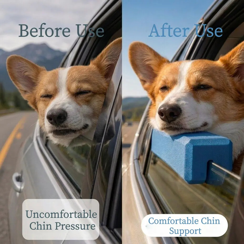 Universal Dog Car Window Chin Rest Cushion - Soft Foam Head Support for Medium & Large Dogs - Safe and Comfortable Travel Accessory