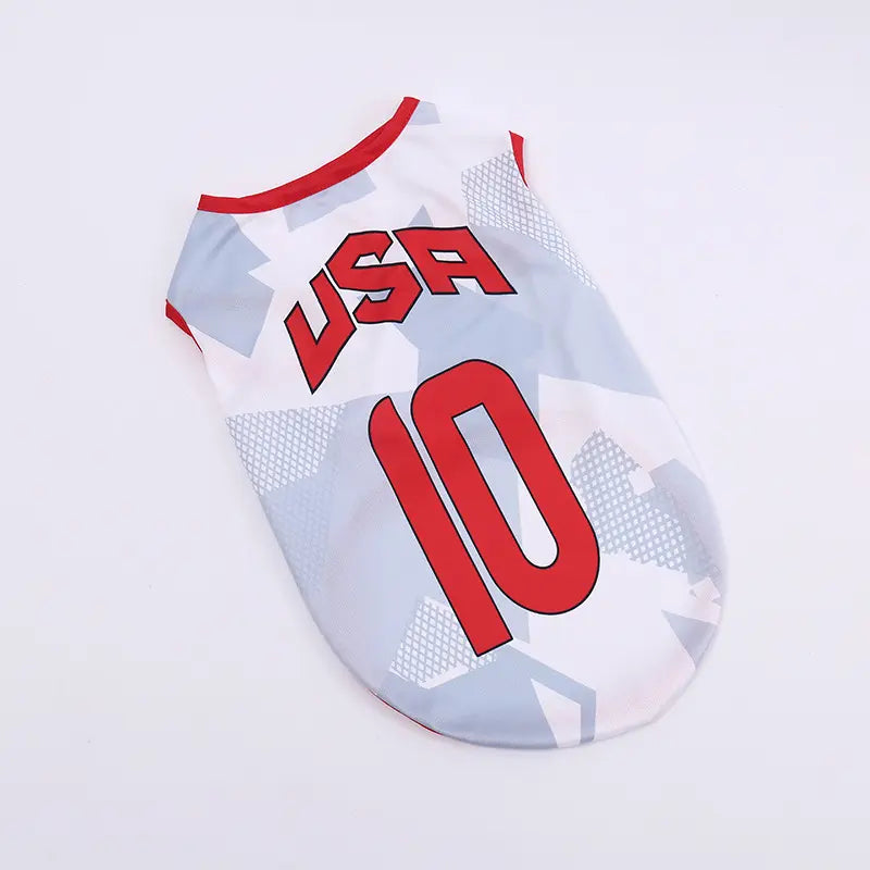 Lightweight Breathable Summer Jersey Vest for Dogs and Cats - Team-Inspired Sleeveless Apparel for Small and Medium Pets