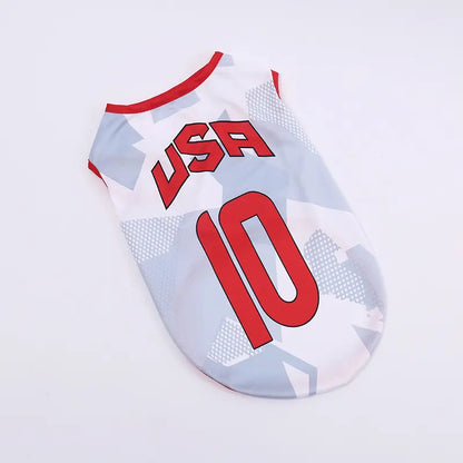Lightweight Breathable Summer Jersey Vest for Dogs and Cats - Team-Inspired Sleeveless Apparel for Small and Medium Pets