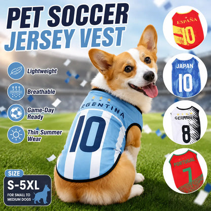 Lightweight Breathable Summer Jersey Vest for Dogs and Cats - Team-Inspired Sleeveless Apparel for Small and Medium Pets