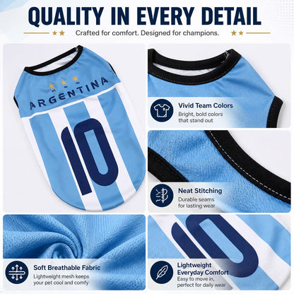 Lightweight Breathable Summer Jersey Vest for Dogs and Cats - Team-Inspired Sleeveless Apparel for Small and Medium Pets