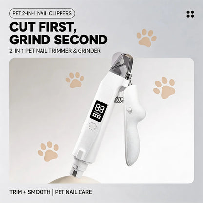 Rechargeable Electric Pet Nail Clipper with LED Light and Digital Display, Professional Grooming Tool for Dogs and Cats of All Sizes with Safety Guard